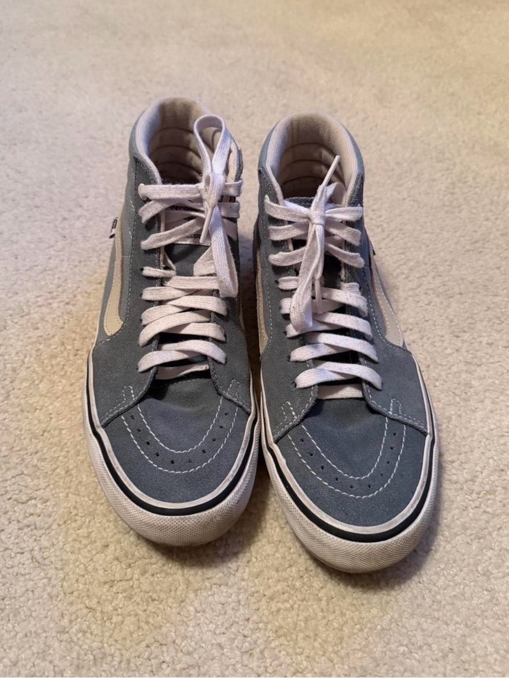 Vans High-Top Sneakers in Slate Blue and White